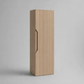 Hochschrank mit Lamellentür aus MDF mit Eichenfurnier, Eiche Natur, 180 × 50 × 40 cm