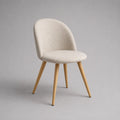 Gepolsterter Esszimmerstuhl aus Holz und Stoff, Beige/Natur, 50 × 56 × 83 cm, Sitzhöhe 47 cm