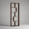 Bücherregal Standregal aus MDF mit 8 offenen Fächern, Walnussbraun und Schwarz, 70 × 24 × 180 cm