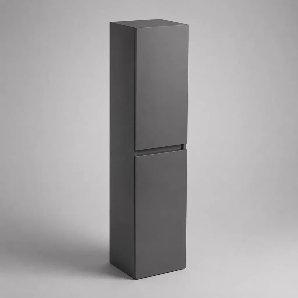Hochschrank mit 2 Türen aus melaminbeschichteter Spanplatte, Anthrazit, 160 × 35 × 30 cm
