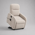 Elektrischer Relaxsessel mit Aufstehhilfe und Stoffbezug, Beige/Schwarz, 76 × 92 × 107 cm